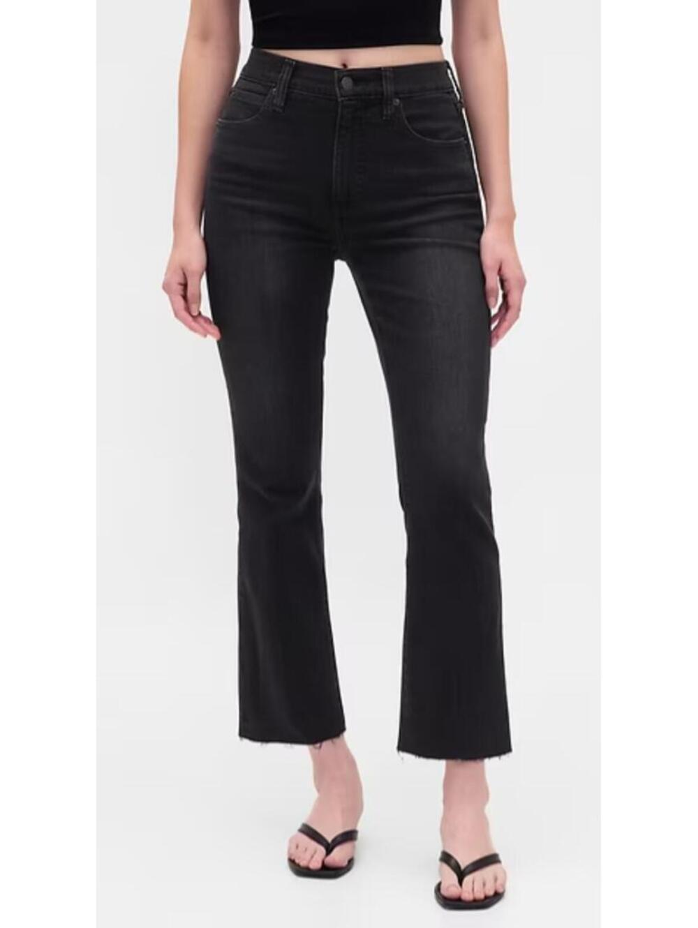 GAP Kick Fit High Rise Black Washed Denim Jeans, Women's 33/14